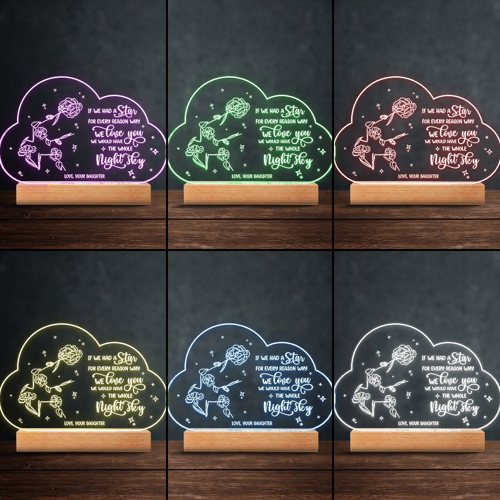 If Moms Were Flowers - Gift for mom, grandma, daughter, wife, girlfriend, dad, grandma, husband - Personalized Shaped Plaque Light Base