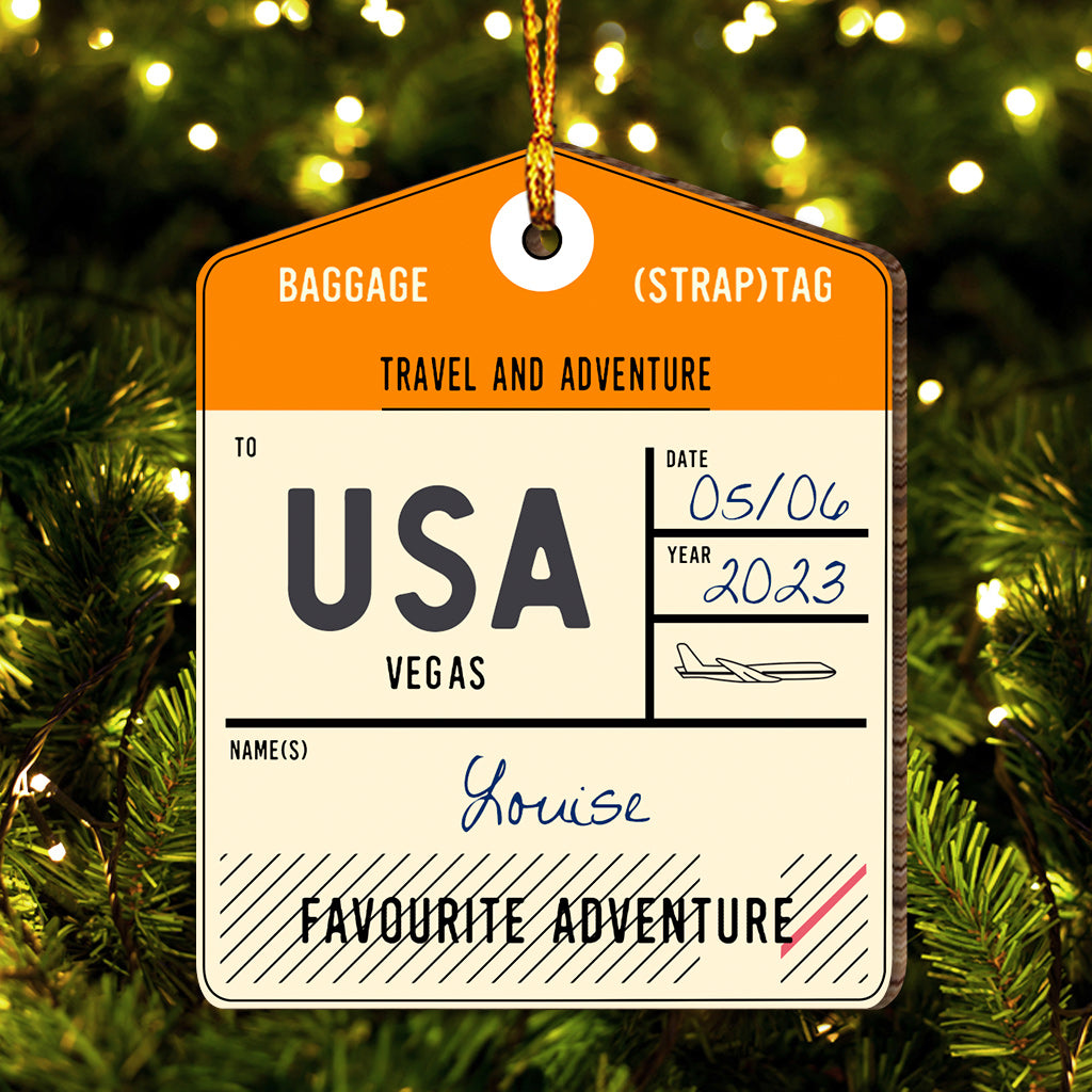 Favorite Adventure - Personalized Travelling Ornament