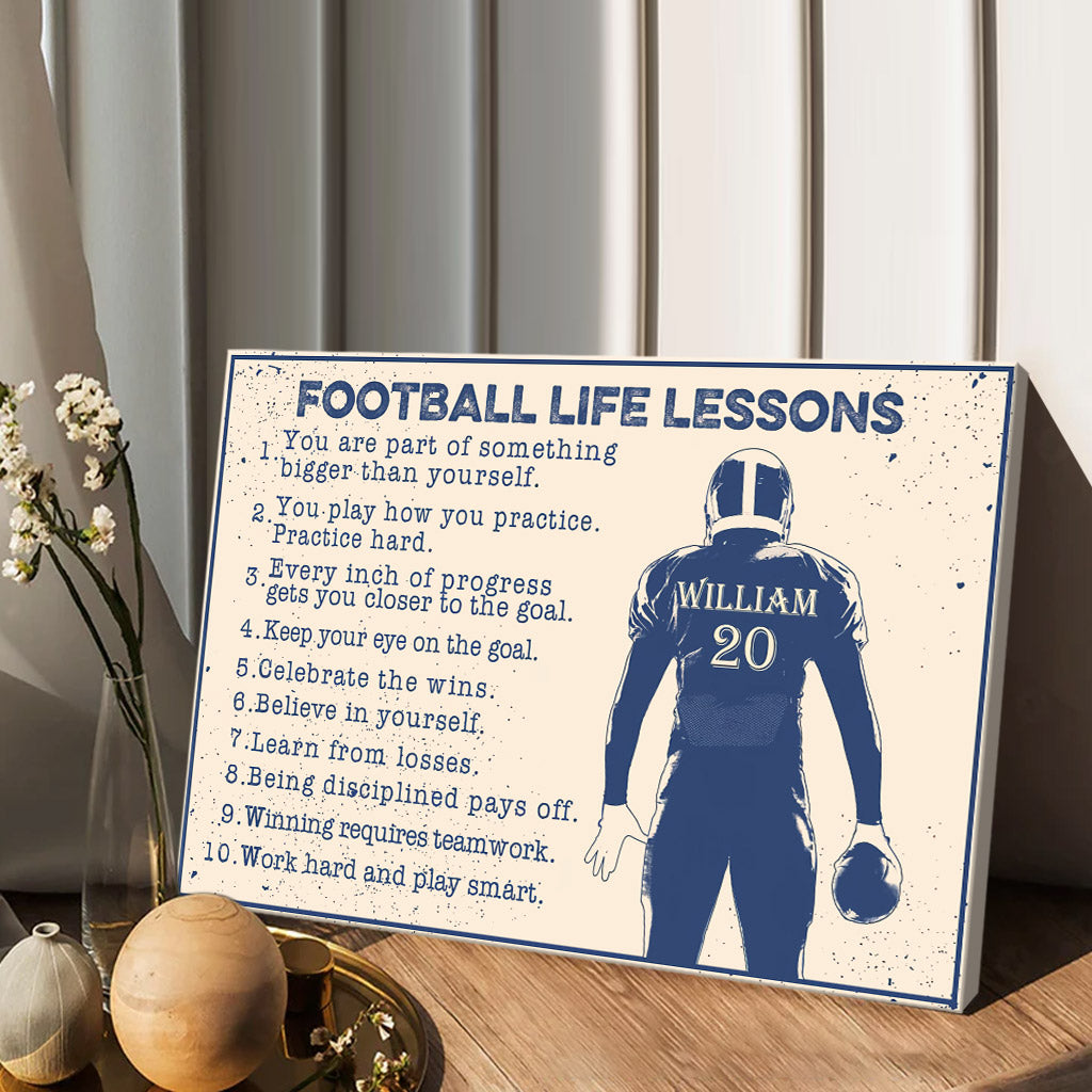 Fußball-Lebenslektion – Personalisierte Fußball-Leinwand und Poster