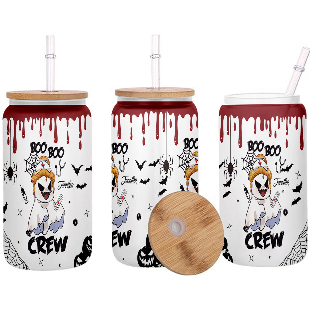 Boo Boo Crew - Personalized Nurse Can Glass
