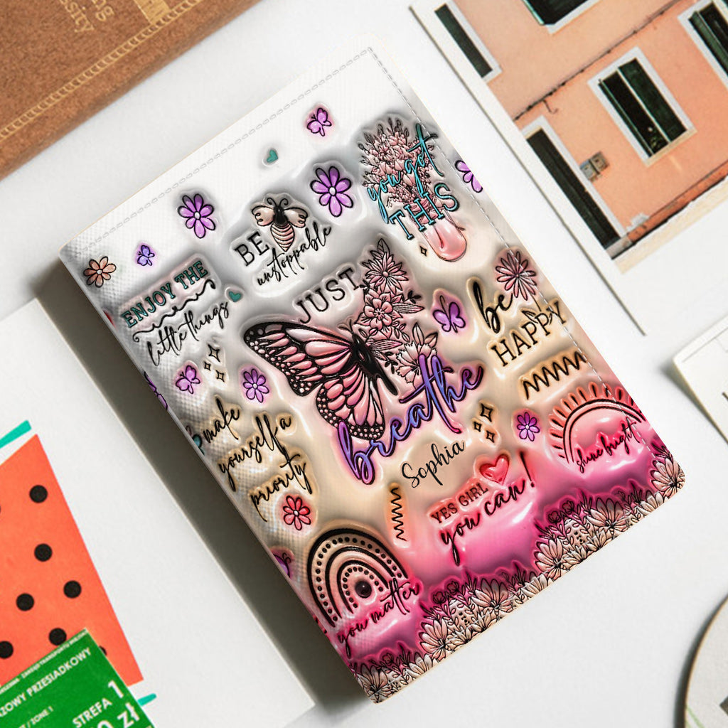 Positive Affirmations Butterfly - Personalized Butterfly Passport Holder