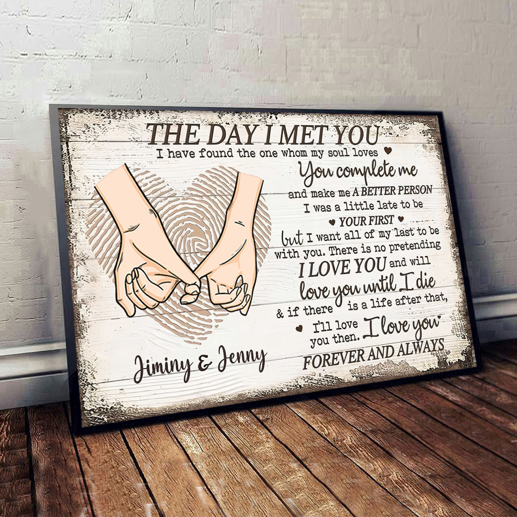 Le jour où je t'ai rencontré(e) - Toile et affiche personnalisées pour couples