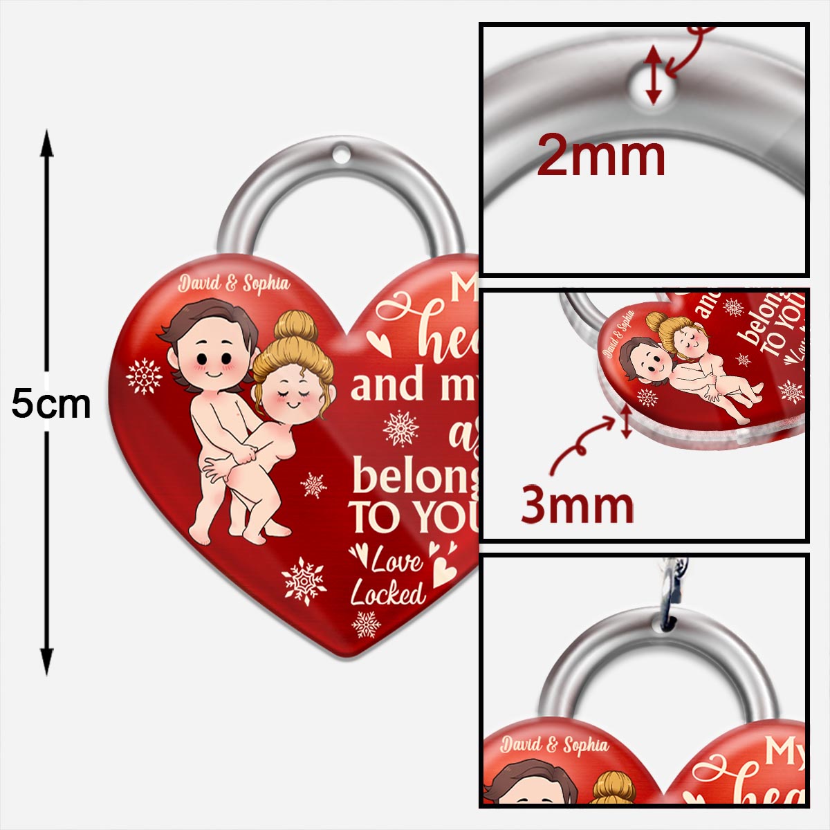 My Heart Belongs To You - Personalized Couple Keychain