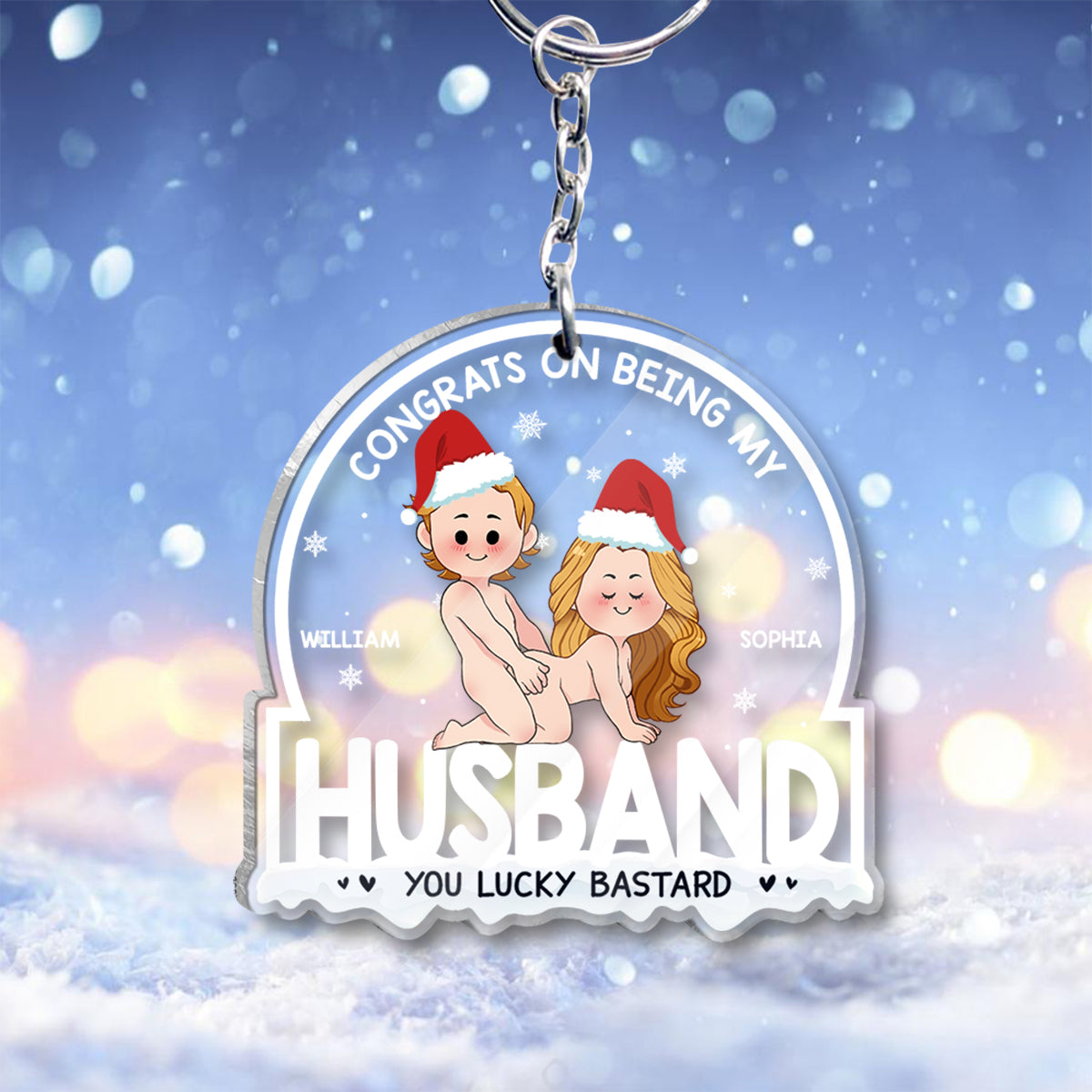 Congrats On Being My Husband - Personalized Couple Keychain