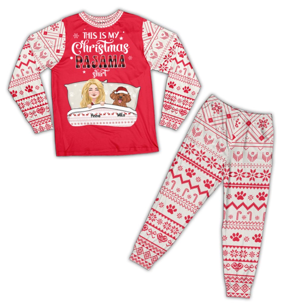This Is My Christmas Pajama Shirt - Personalized Dog Pajamas Set