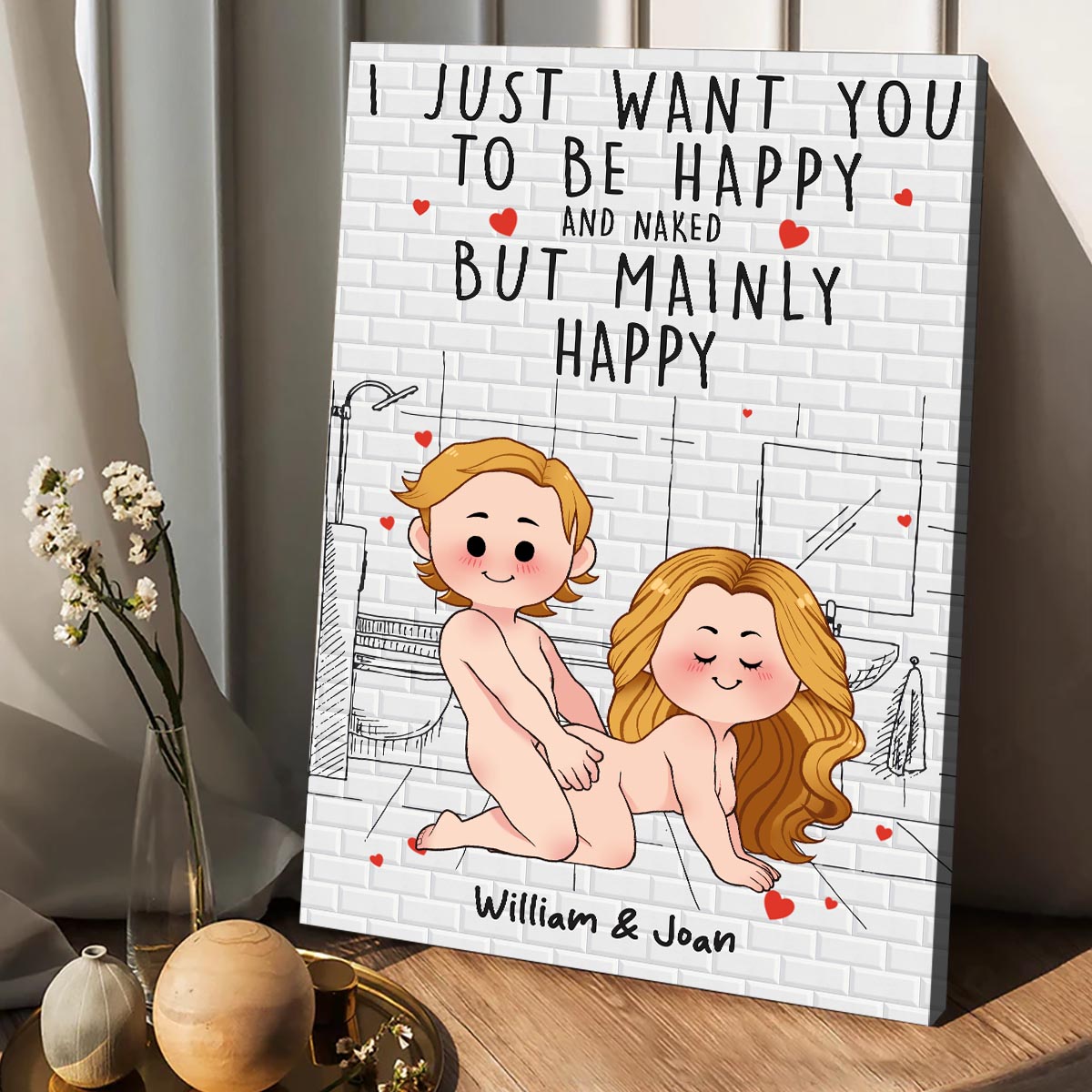 Save Water Shower Together - Personalized Couple Canvas And Poster