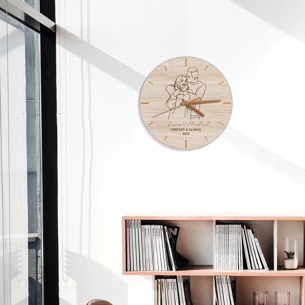 Forever And Always - Personalized Couple Wall Clock