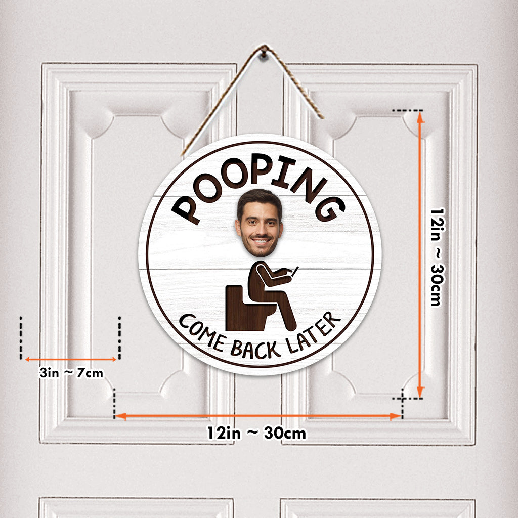 Funny Bathroom Sign - Personalized Couple Interchangeable Wood Sign