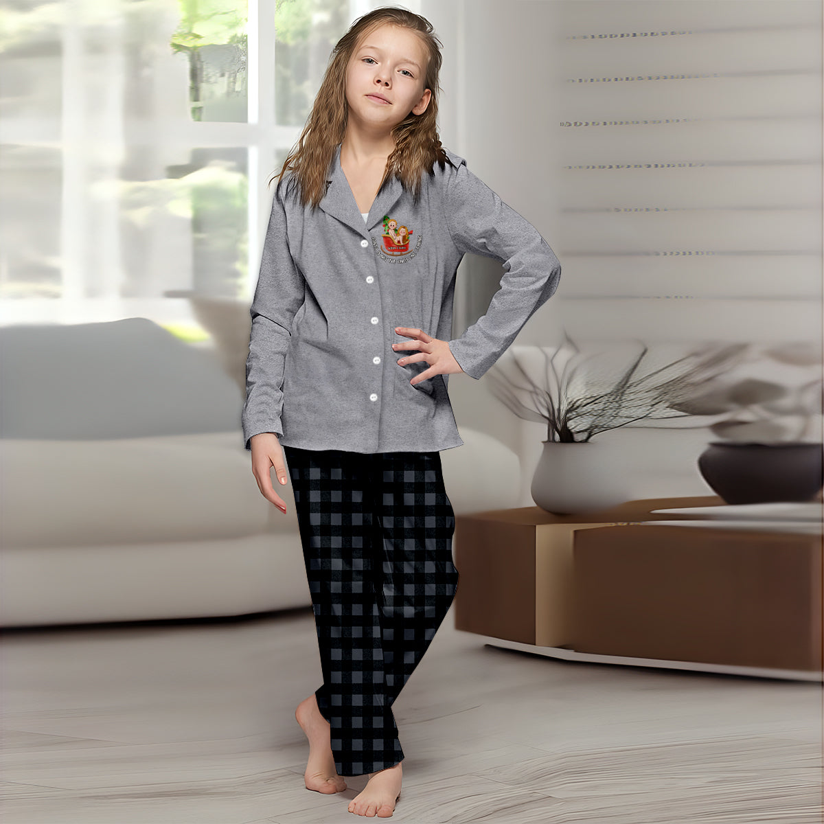 Santa Is Not The Only One Coming - Personalized Couple Button Down Pajamas