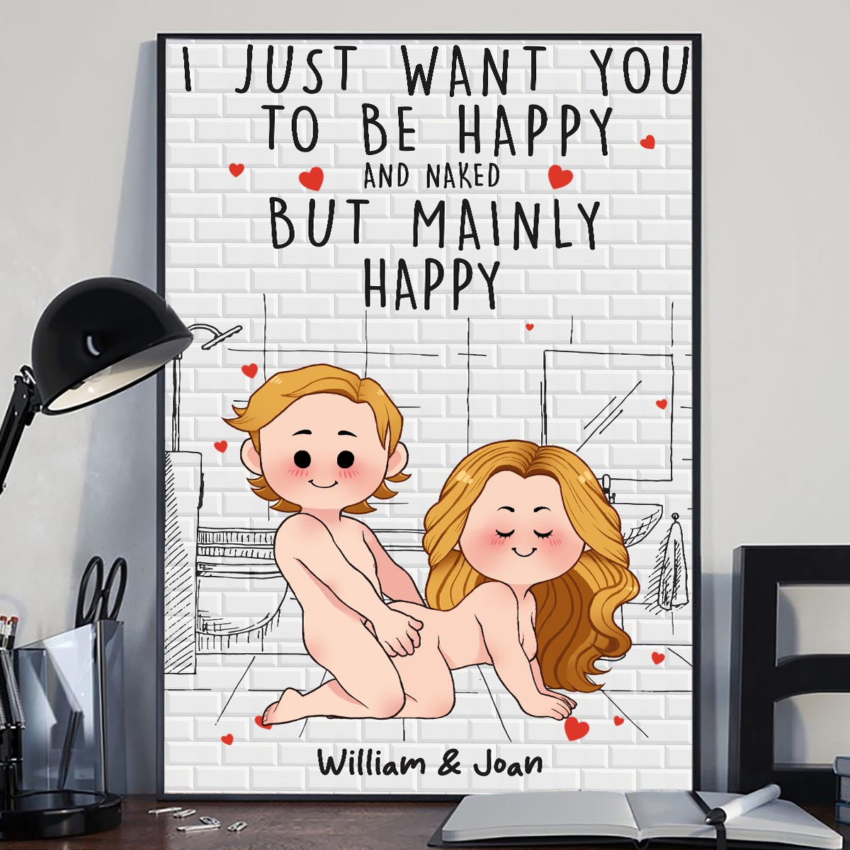 Save Water Shower Together - Personalized Couple Canvas And Poster