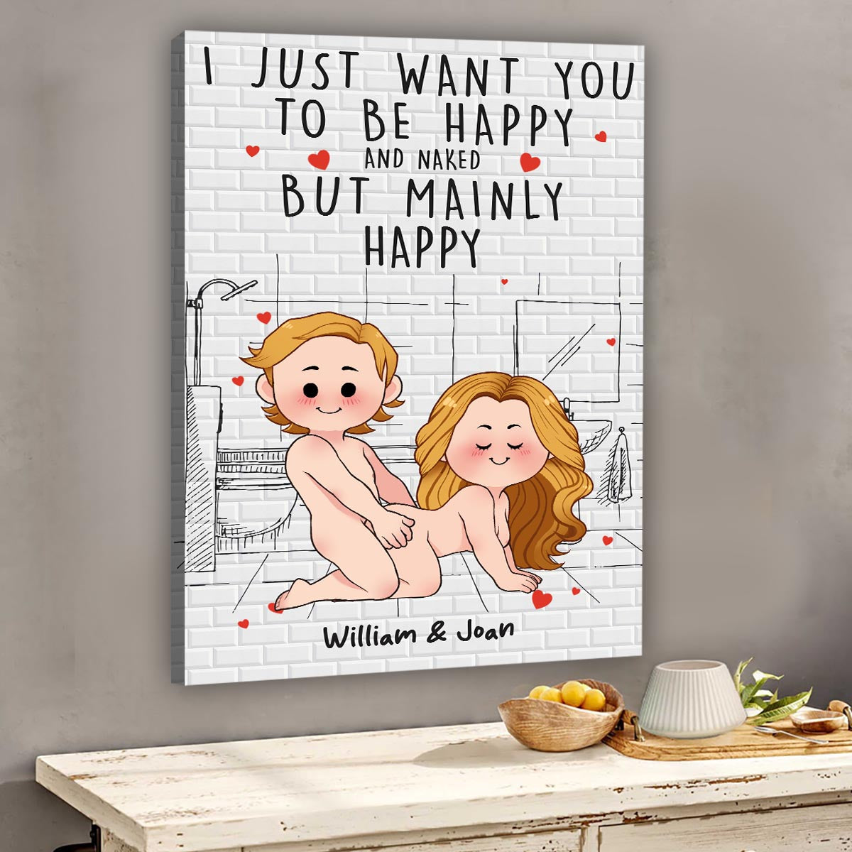 Save Water Shower Together - Personalized Couple Canvas And Poster