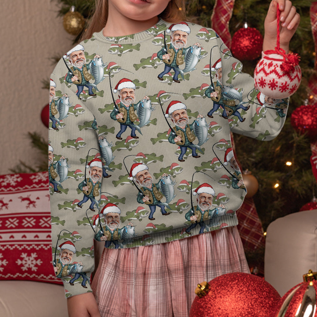 Weihnachtspullover zum Thema Angeln - Personalisierter hässlicher Anglerpullover