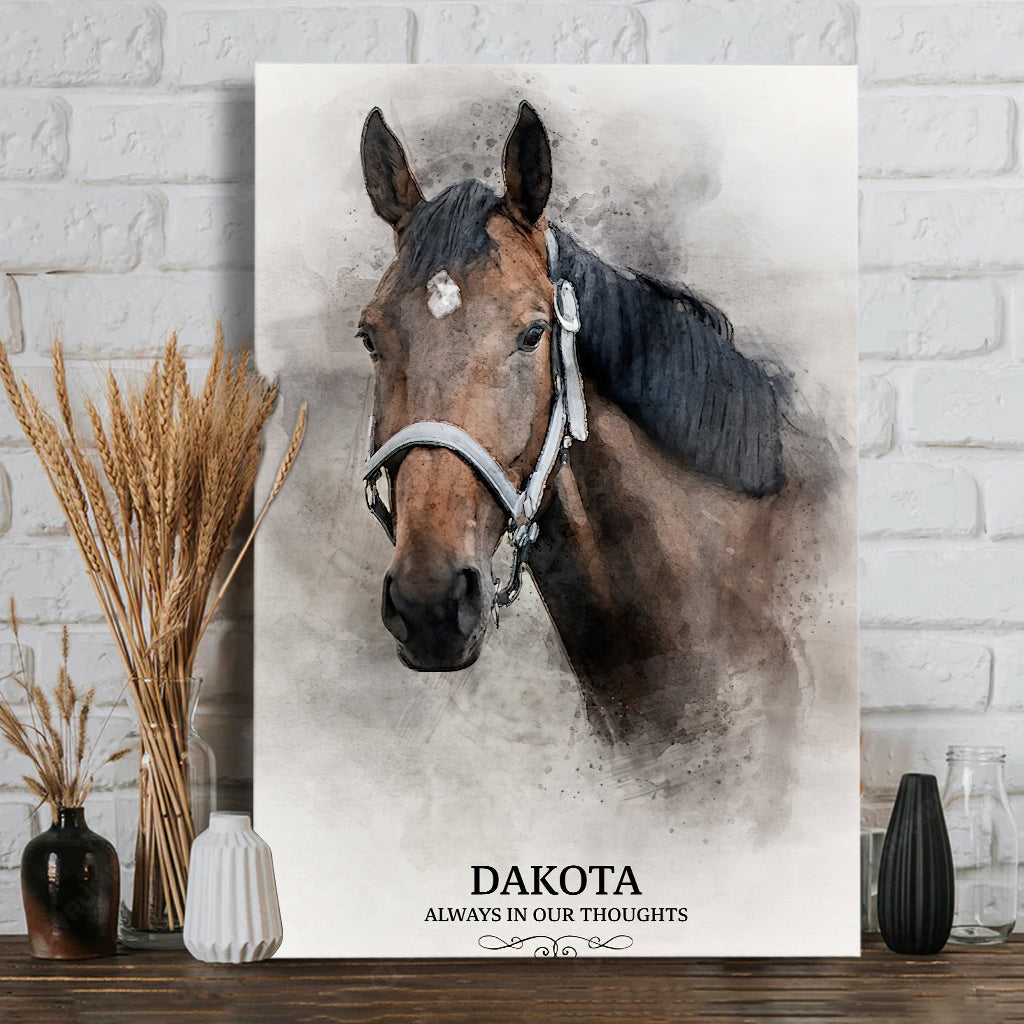 Always In Our Thought - Personalized Horse Canvas And Poster