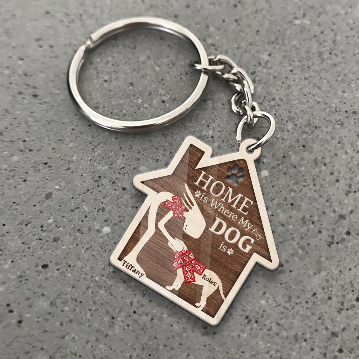 Home Is Where My Dog Is - Personalized Dog Keychain