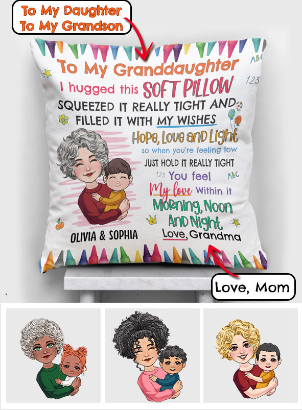 À ma petite-fille - Coussin décoratif personnalisé pour grand-mère