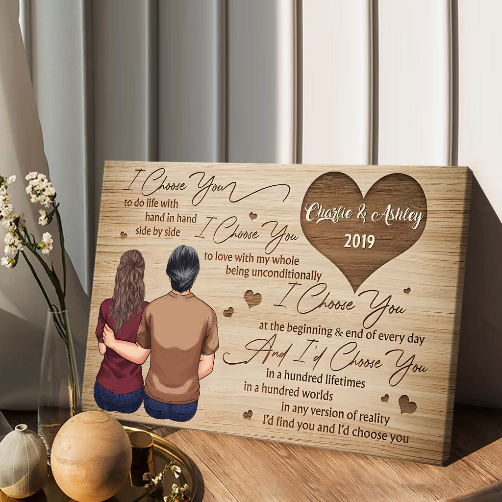 I Choose You - Personalized Couple Canvas And Poster