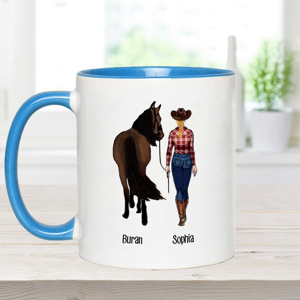 Just A Girl Who Loves Horses - Personalized Horse Accent Mug