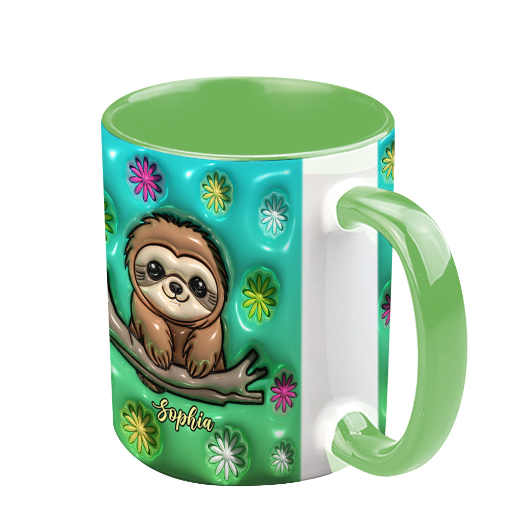 Cute Sloth - Personalized Sloth Accent Mug