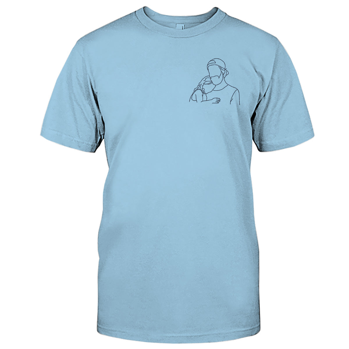 Custom Line Art - Personalized Uncle Embroidered T-shirt