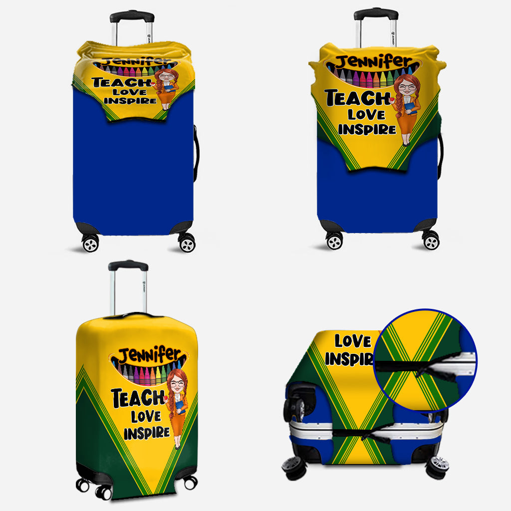 Teach Love Inspire - Personalized Teacher Luggage Cover