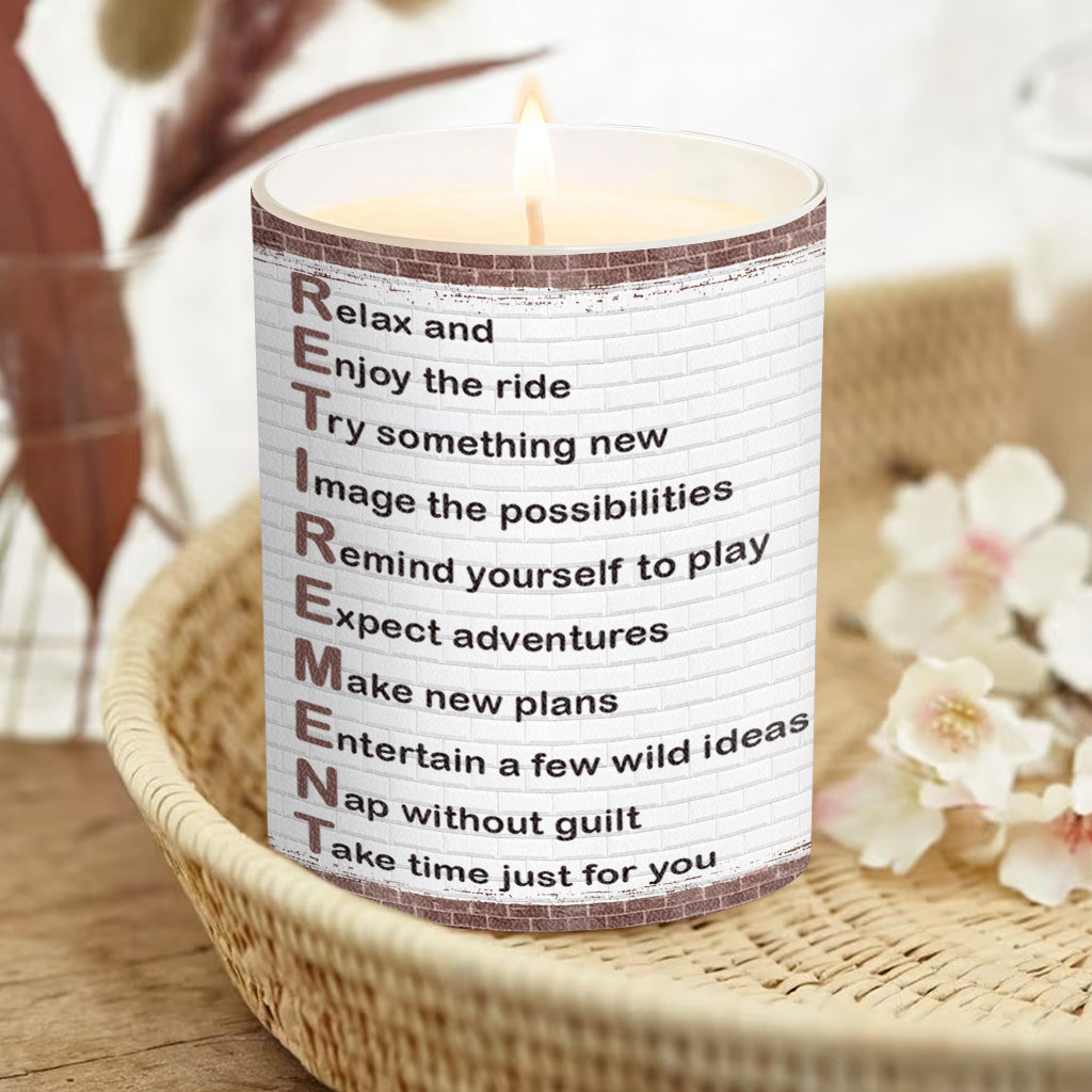 Relax And Enjoy The Ride - Personalized Retired Candle With Wooden Lid