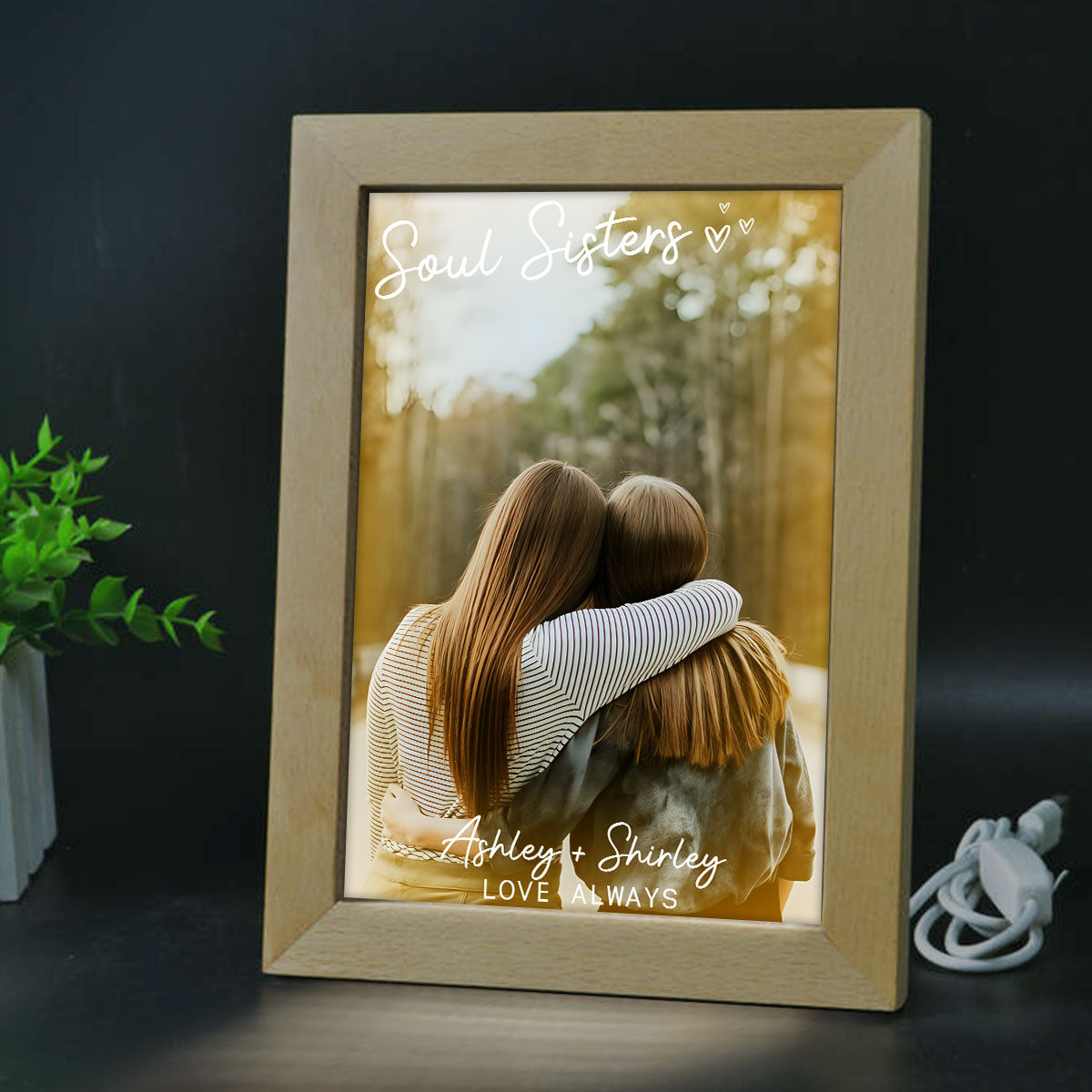 Besties Love Always - Personalized Bestie Light Photo Frame