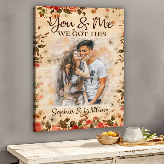 Watercolor Couple - Personalized Couple Canvas And Poster