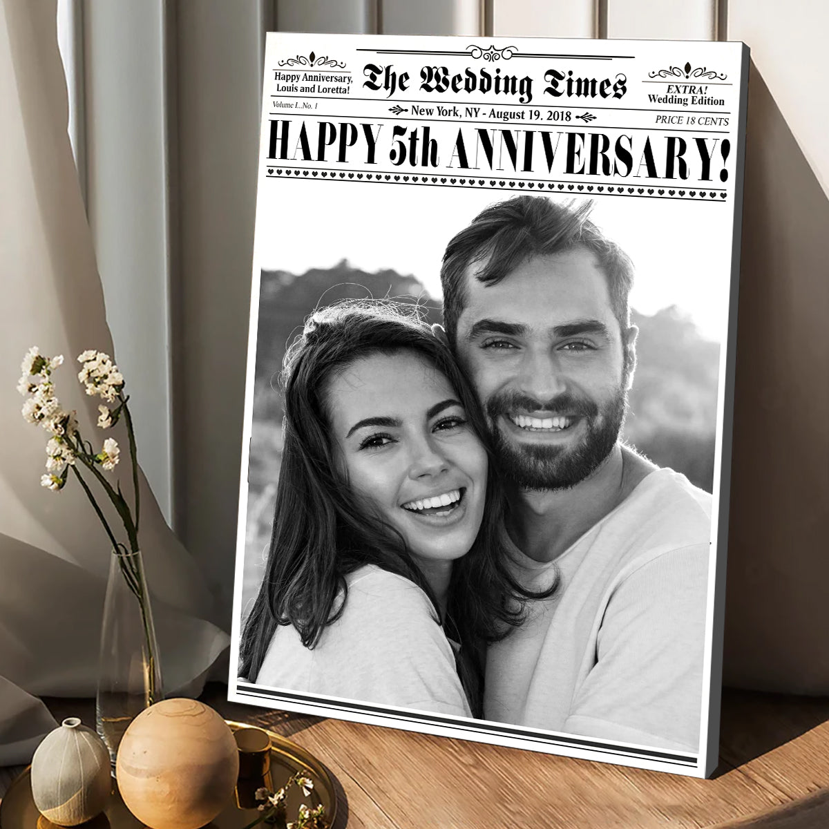 The Wedding Time - Personalized Husband And Wife Canvas And Poster