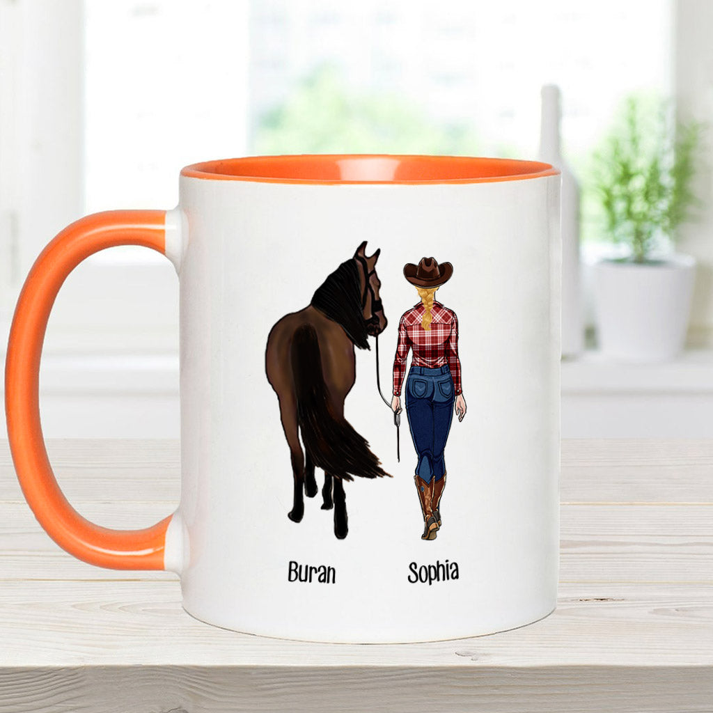 Just A Girl Who Loves Horses - Personalized Horse Accent Mug