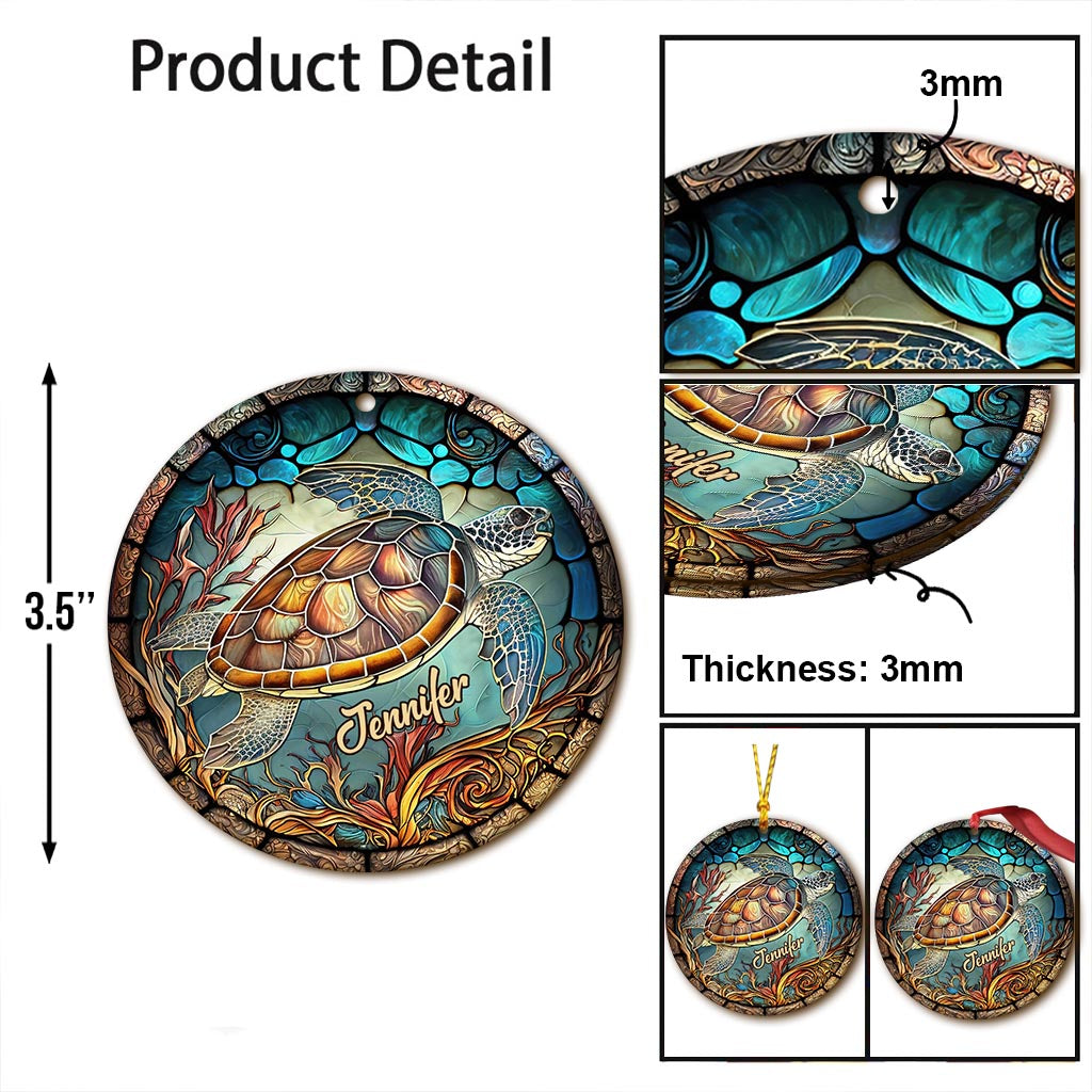 Love Turtles - Personalized Turtle Ornament