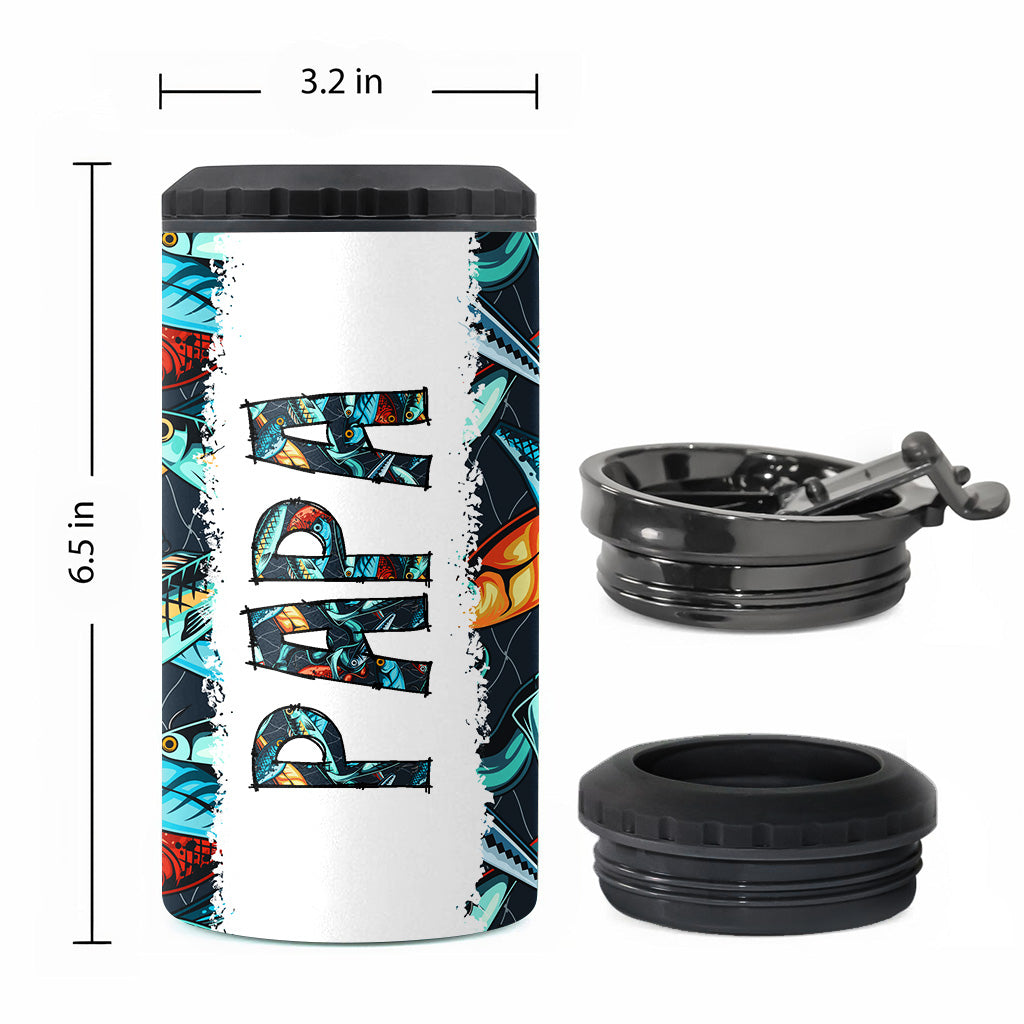 Reel Cool Dad - Fishing gift for dad, grandpa, him, husband - Personalized Can Cooler