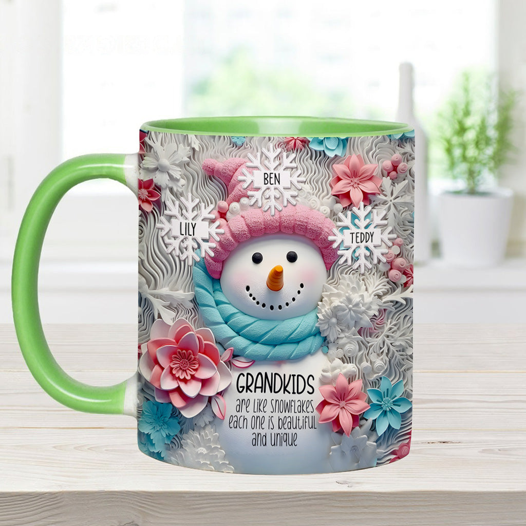 Les petits-enfants sont comme des flocons de neige - Cadeau pour grand-mère - Mug personnalisé