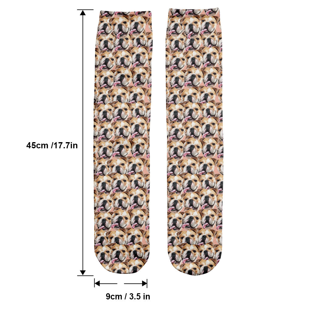 Customizable Printed Face - Personalized Dog Socks