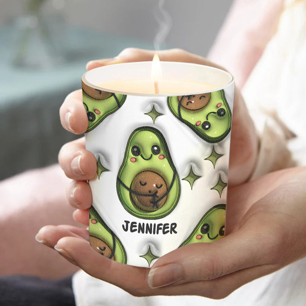 Best Mamacado Ever - Pregnancy gift for wife, daughter, girlfriend, friend - Personalized Candle With Wooden Lid