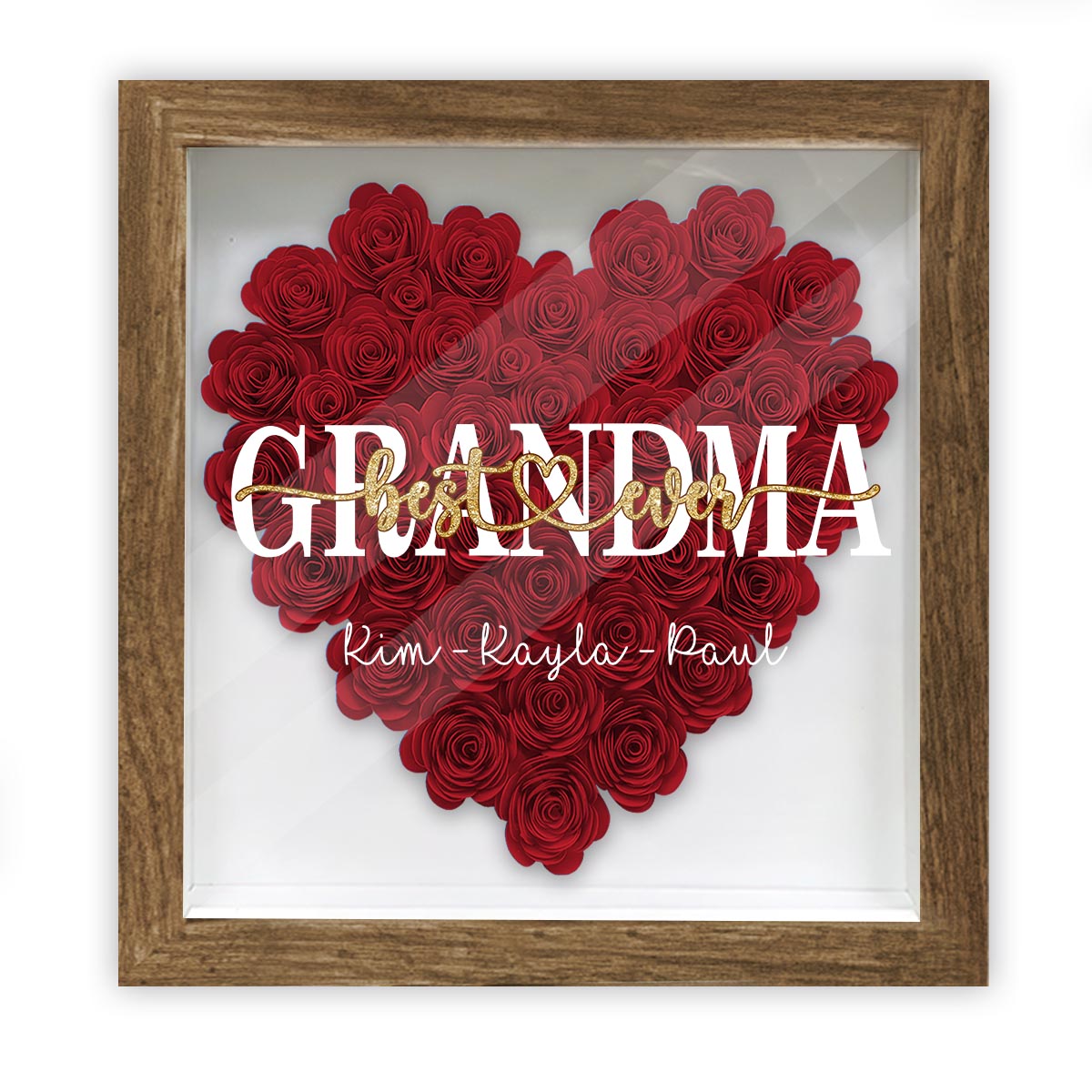 Best Mommy Ever - Gift for mom, grandma, grandpa, dad, aunt, sister - Personalized Flower Shadow Box