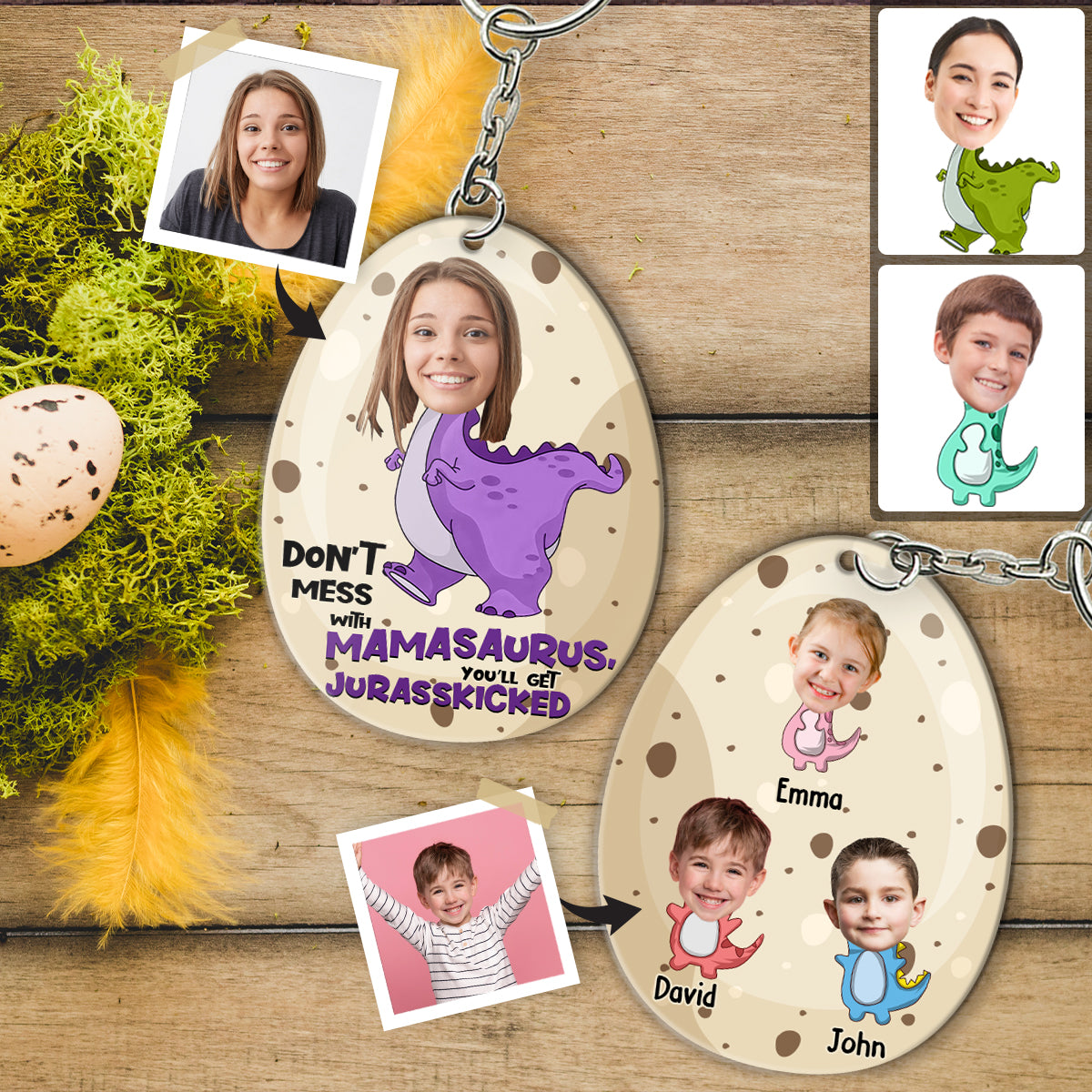 Don't Mess With Mamasaurus Jurasskicked - Personalized Mother Keychain