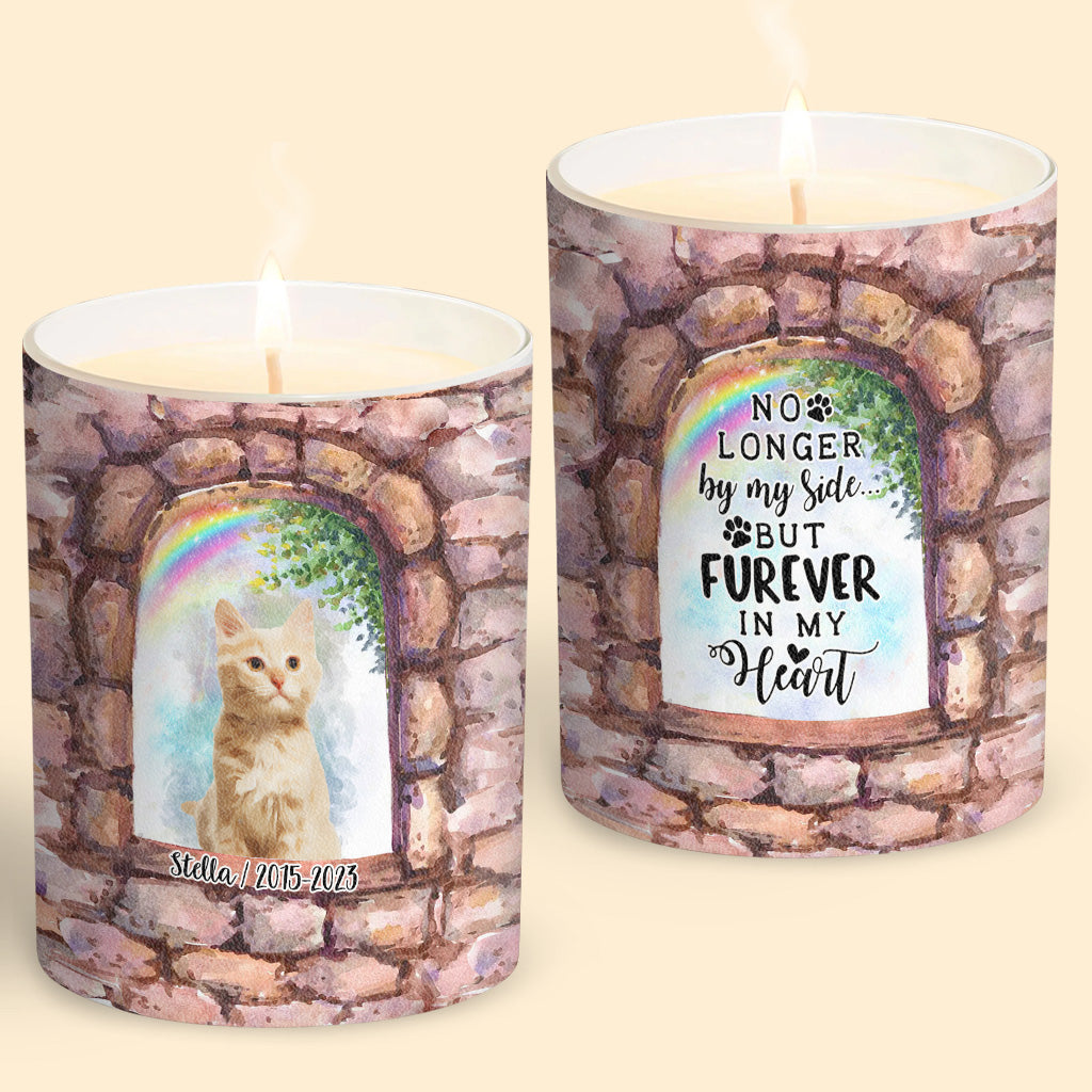 No Longer By My Side - Personalized Dog Candle With Wooden Lid