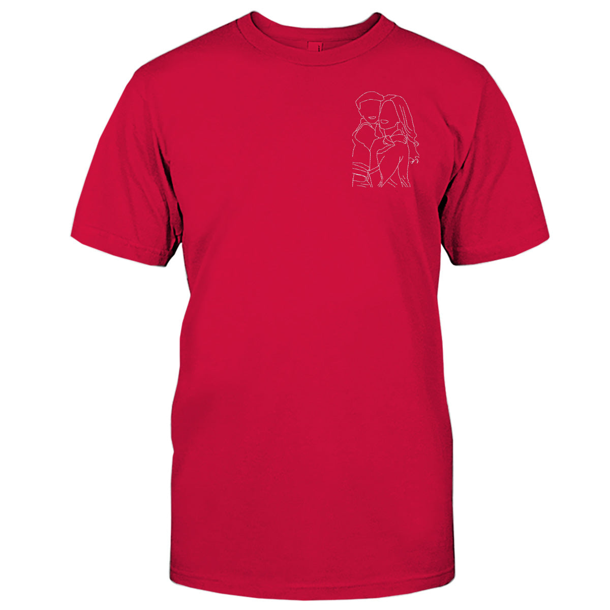 Individuelle Linienzeichnung – Personalisiertes, besticktes T-Shirt für Stiefmütter
