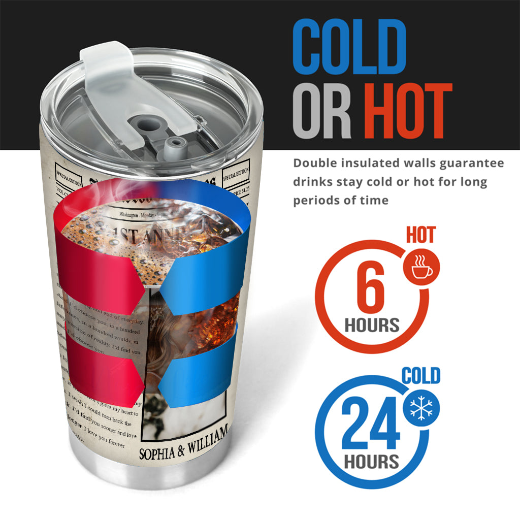 Happy Anniversary The Wedding Times Newspaper - Personalized Husband And Wife Tumbler