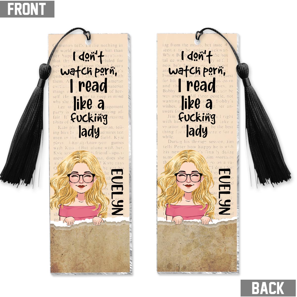 I Don't Watch P - Personalized Book Bookmark (Printed On Both Sides)