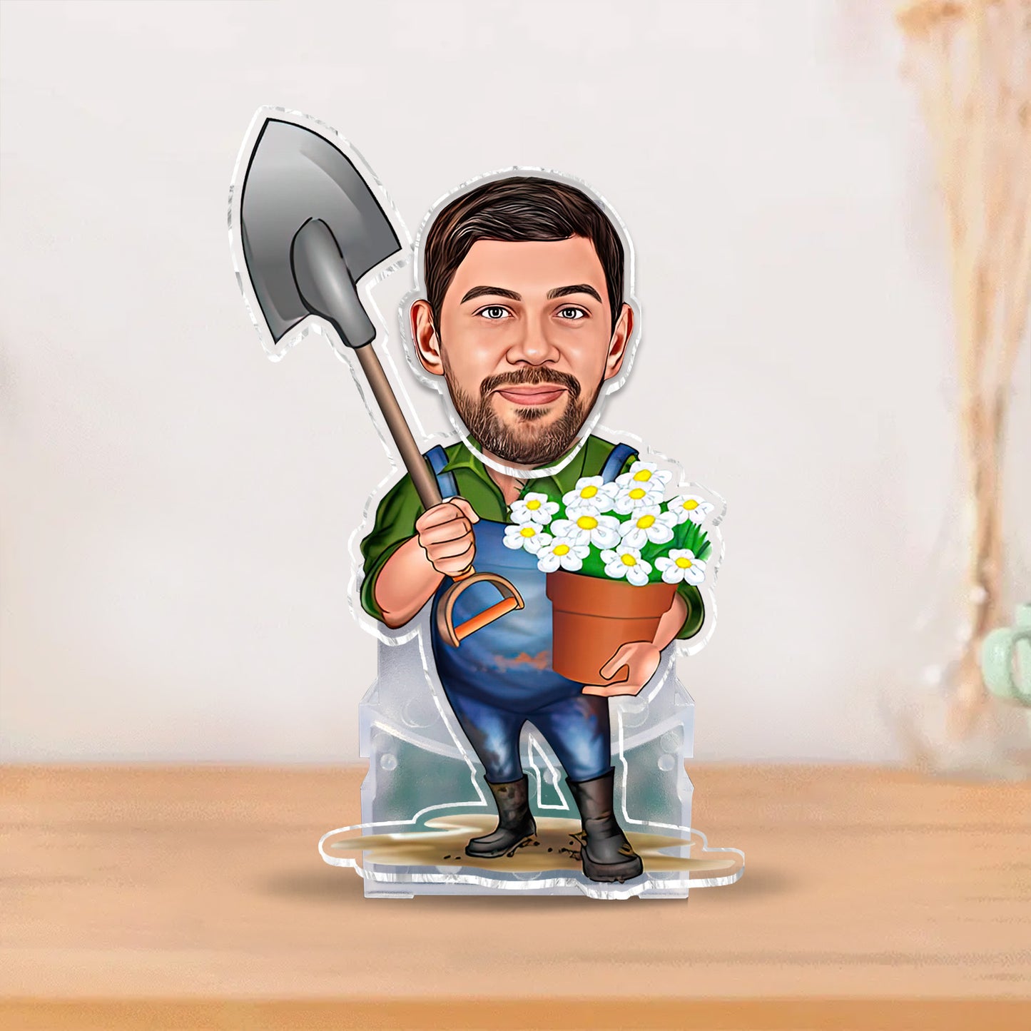 Gardener Caricature - Personalized Gardening Custom Shaking Head