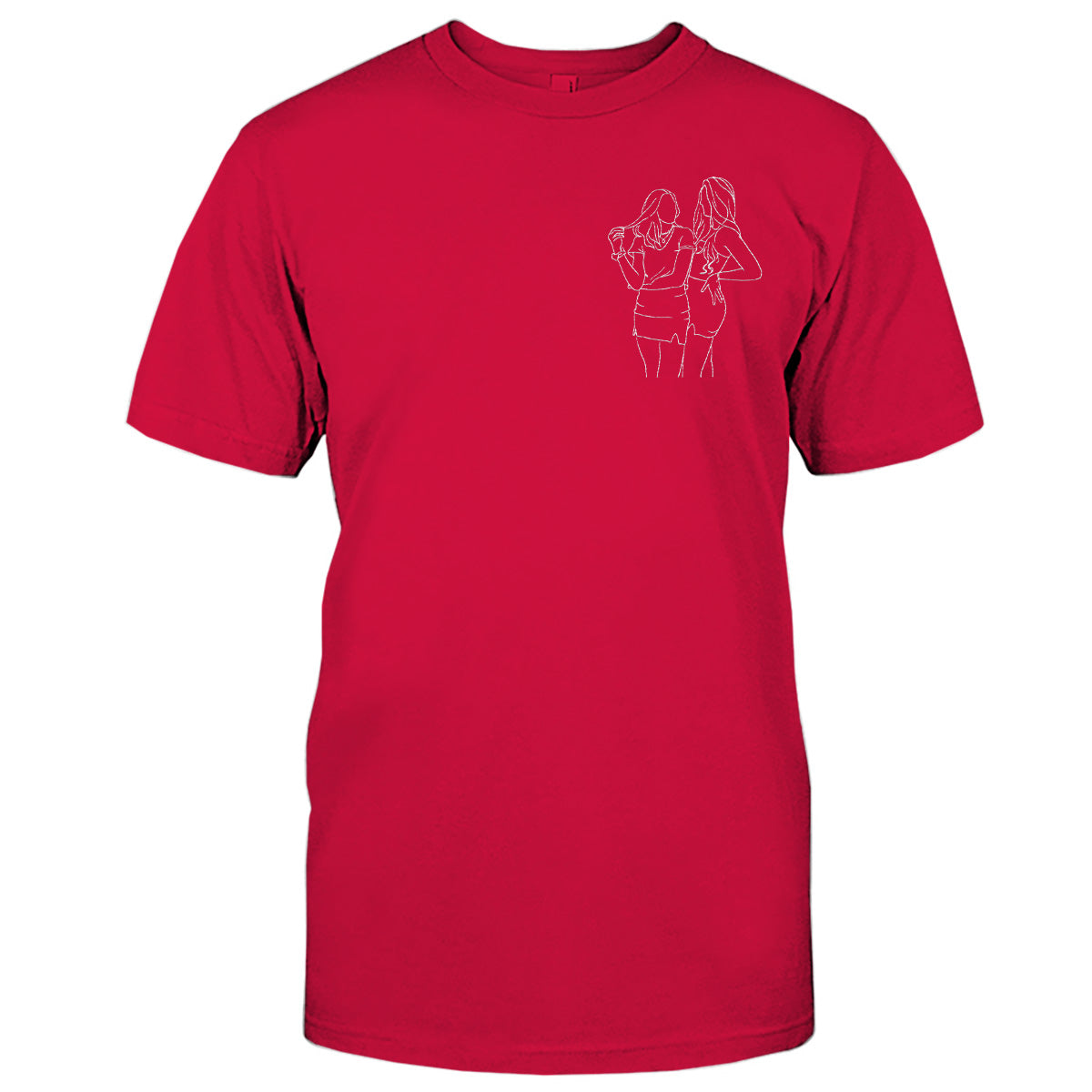 Custom Line Art - Personalized Daughter Embroidered T-shirt