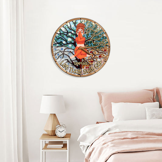 Lâchez prise - Horloge murale de yoga personnalisée