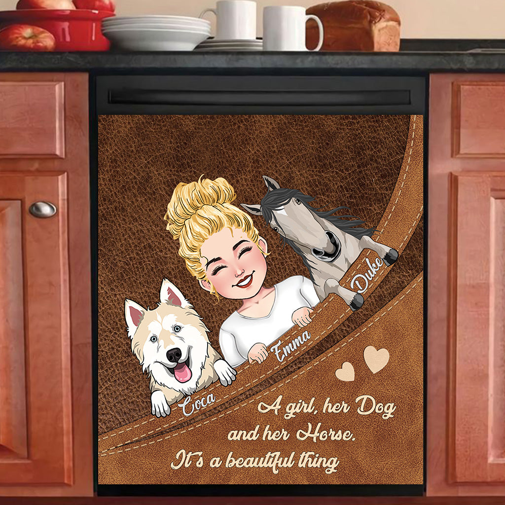 What A Beautiful Thing - Horse gift for dog lover, cat lover - Personalized Dishwasher Cover