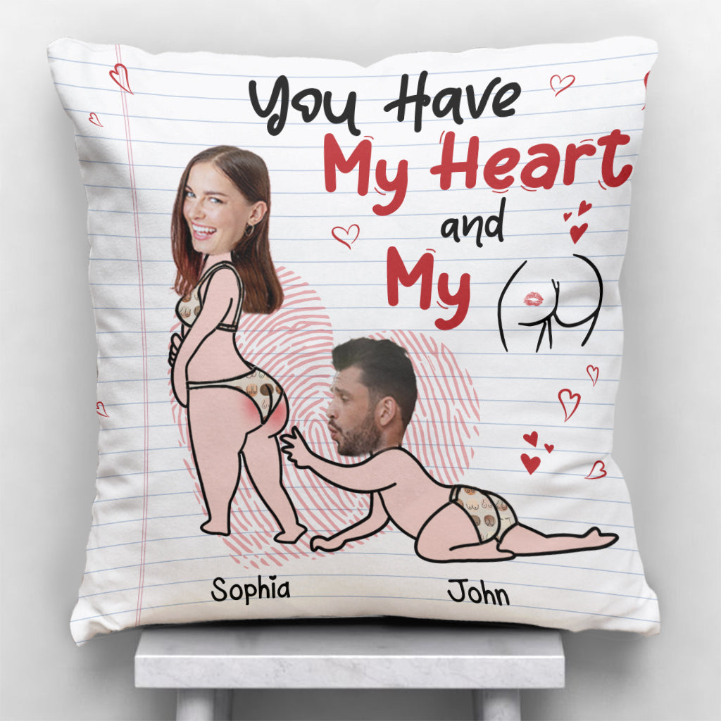 You Have My Heart - Personalized Couple Throw Pillow
