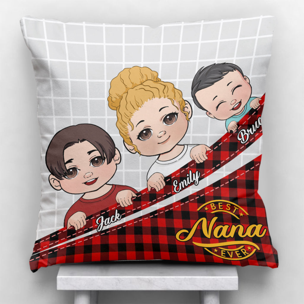 Meilleure grand-mère/Mimi/Nana du monde - Coussin décoratif personnalisé pour grand-mère