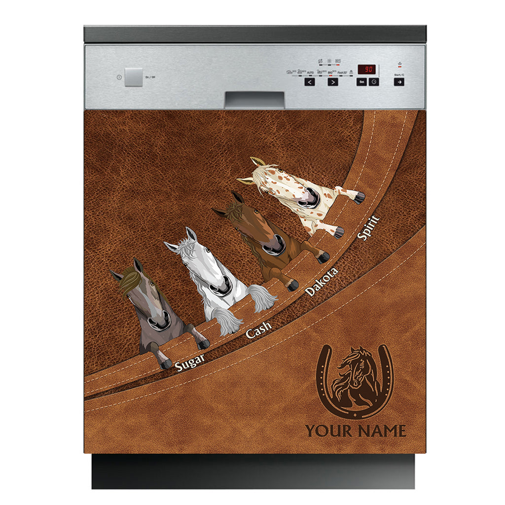 Love Horse - Personalized Horse Dishwasher Cover