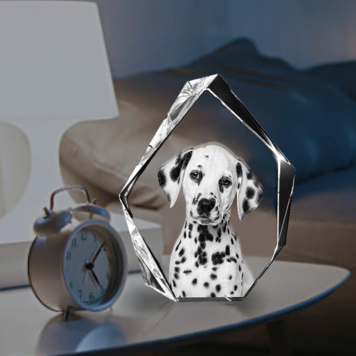 Individuelles Foto – Personalisierte Hunde-Lasergravur, 3D-Eisberg-förmige Kristalllampe