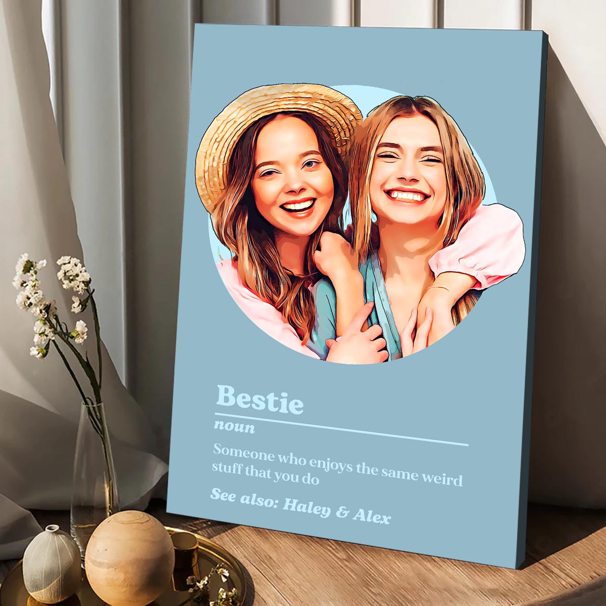 Bestie Portrait Definition - Personalized Bestie Canvas And Poster