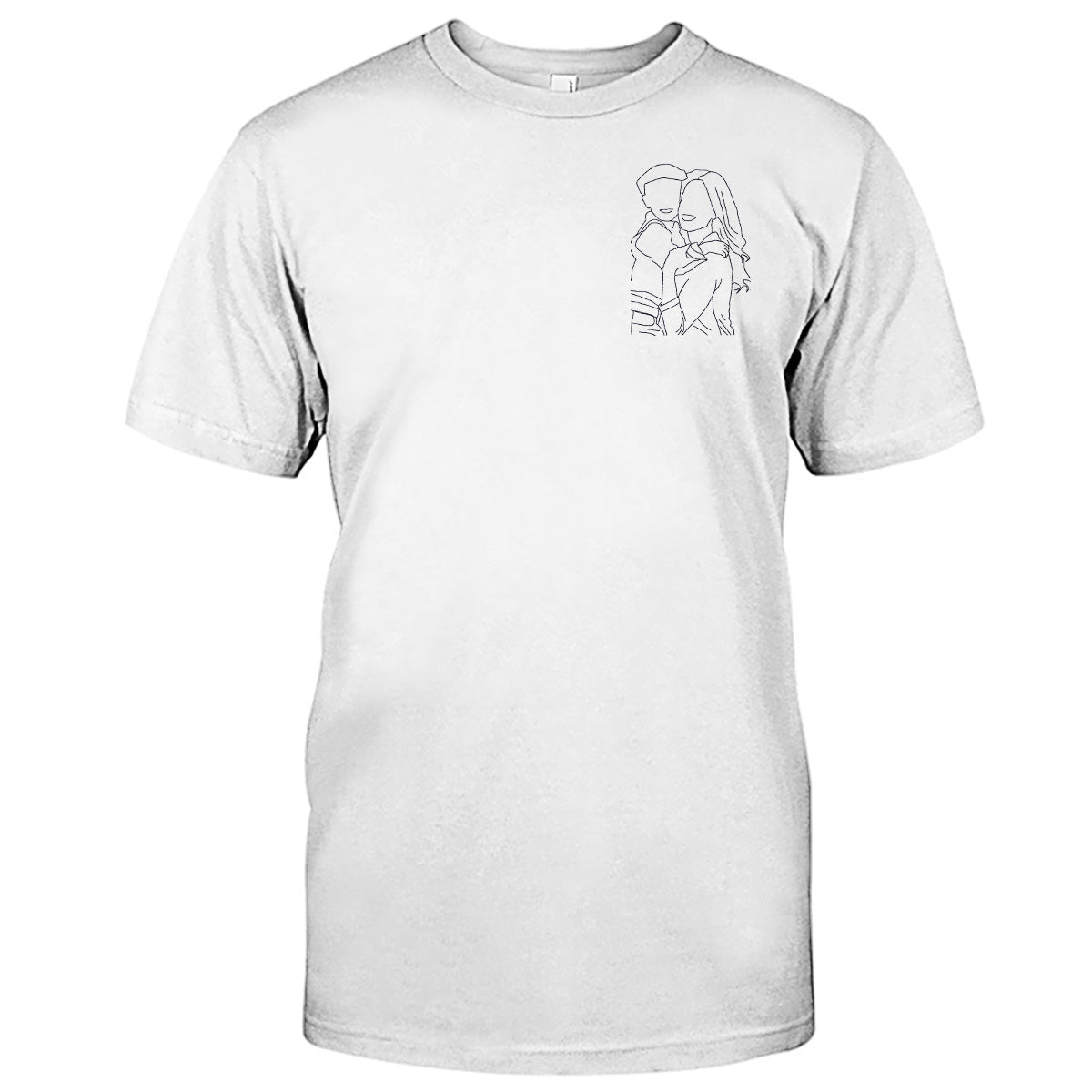 Individuelle Linienzeichnung – Personalisiertes, besticktes T-Shirt für Stiefmütter